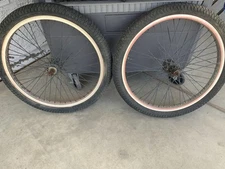 MDA AL Oldschool 20" Front & rear BMX Wheels 6061 & g.falcon hubs +tires