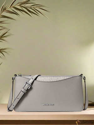 Michael Kors Arden Women Medium Shoulder Crossbody Purse Bag Pearl Grey