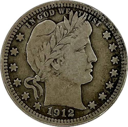 1912 Barber Silver Quarter in a SAFLIP® - VF- (Fine+)