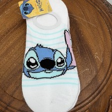 Disney Stitch 3pk No Show Socks New With Tags Size 4-10