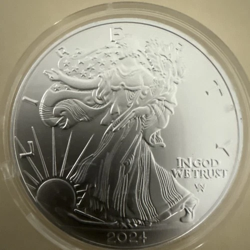 2024 $1 American Silver Eagle 1 troy oz in Capsule   US Mint BU