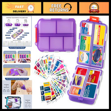 Extra Large 7-Day Pill Organizer with Labels - Travel Medication Storage Case