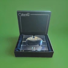 Colibri of London Leaded Crystal Ashtray With Etched Logo NIB SSE