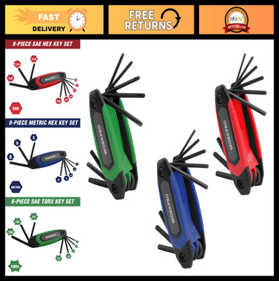 25-Piece Folding Allen Wrench Set - SAE, Metric & Torx Hex Keys for Home Repair