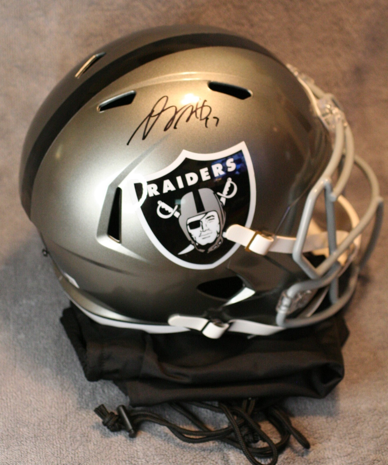 Davante Adams Autographed Signed Las Vegas Raiders Full Size Speed Helmet BAS Witnessed RAIDERS 