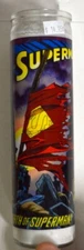 DEATH Of SUPERMAN CANDLE w Glass Cylinder DC / ICup 2018 Great Graphics