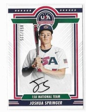 2022 Panini USA Stars & Stripes JOSHUA SPRINGER AUTOGRAPH 50/125 - Exclusive