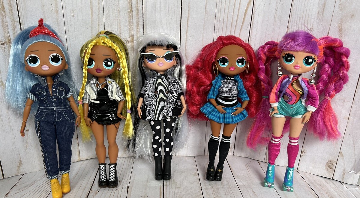 MGA LOL OMG 9” Dolls Lot of 5 Class Prez, Roller Chick, Groovy