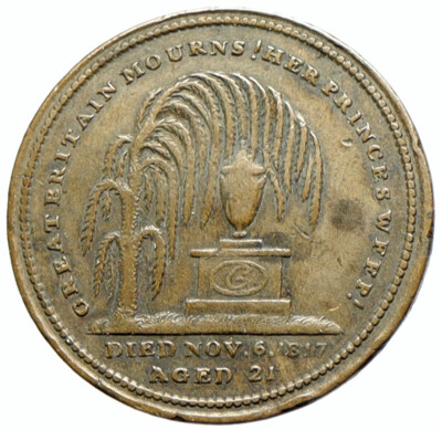 1817 ENGLAND UK Return of Princes Charlotte of Wales OLD Funeral Medal  i104207