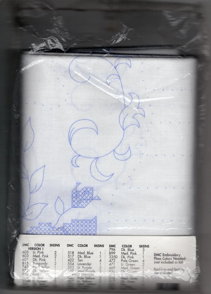 "Doves Lap Quilt" ©1996 Bucilla Special Edition Embroidery 64459 45x45" - Image 4 of 4