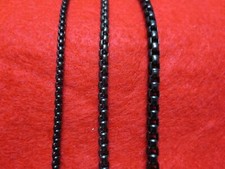 7"-42" 3/4/5MM BLACK PLATED STAINLESS STEEL SMOOTH BOX CHAIN NECKLACE -BLACK