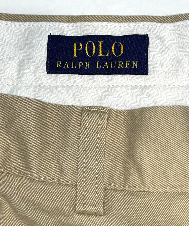 Polo By Ralph Lauren Men's Khaki Tan Chino Shorts Flat Front Size 56B Inseam 10 - Image 3 of 4