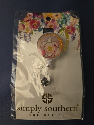 Nurse Teacher Reel Retractable Id Badge Holder Turtle Simply Southern Pink - Bild 6 von 6