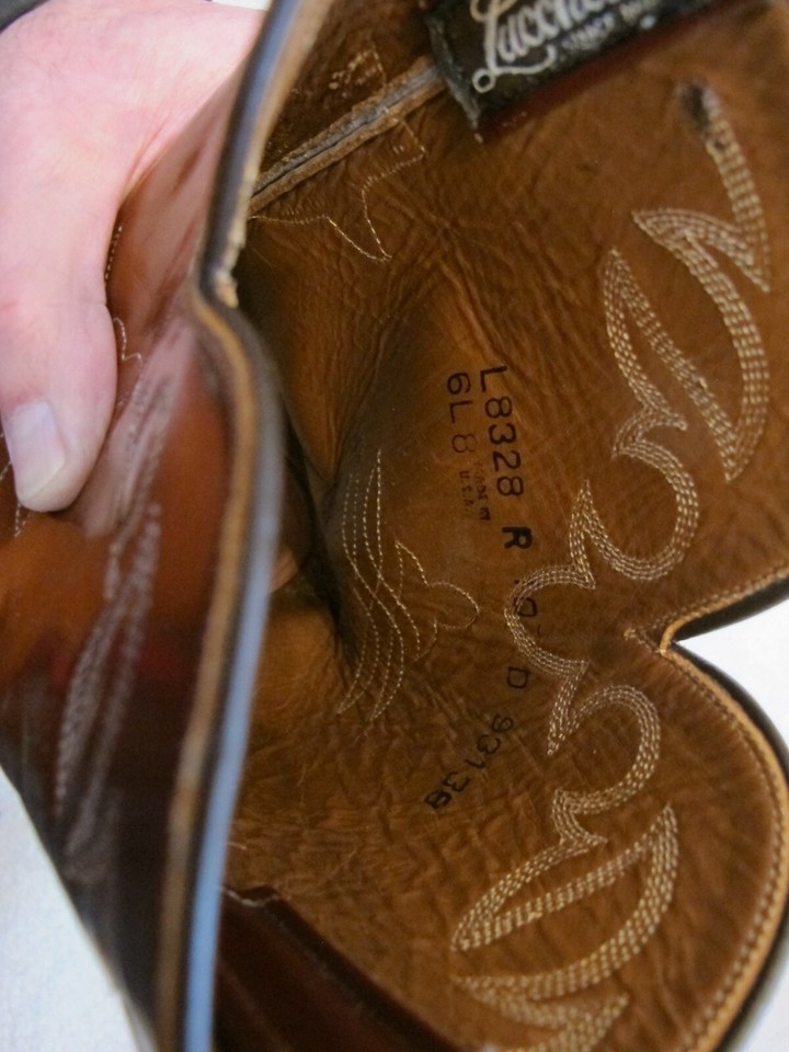 Lucchese Exotic Vintage Roper 1996, Cognac Pin Ostrich, Tan Goat Upper ...