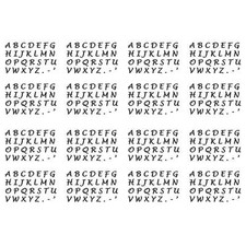 Lucida Handwriting Font Letters 464 pcs 4 cards 3/16 Inch Black Fused Glass De