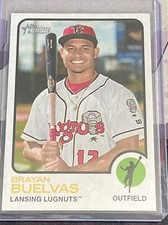 2022 Topps Heritage Minors #8 BRAYAN BUELVAS FLIP STOCK SP #d 15/25