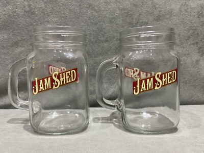 2x Jam Shed Mason Jar Cup Wine Glass With Handle Pub Bar BBQ Party Brand  New | eBay