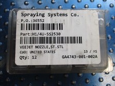 NEW SPRAYING SYSTEM VEEJET NOZZLE SS ITEM 001A QTY 12 H1/4U-SS2530
