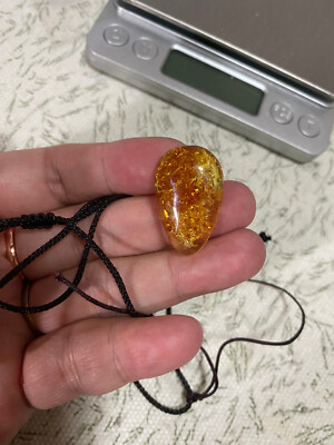 NEW HIGH END *RARE* AMAZINGLY GORGEOUS GENUINE AMBER HEART PENDANT CORD NECKLACE