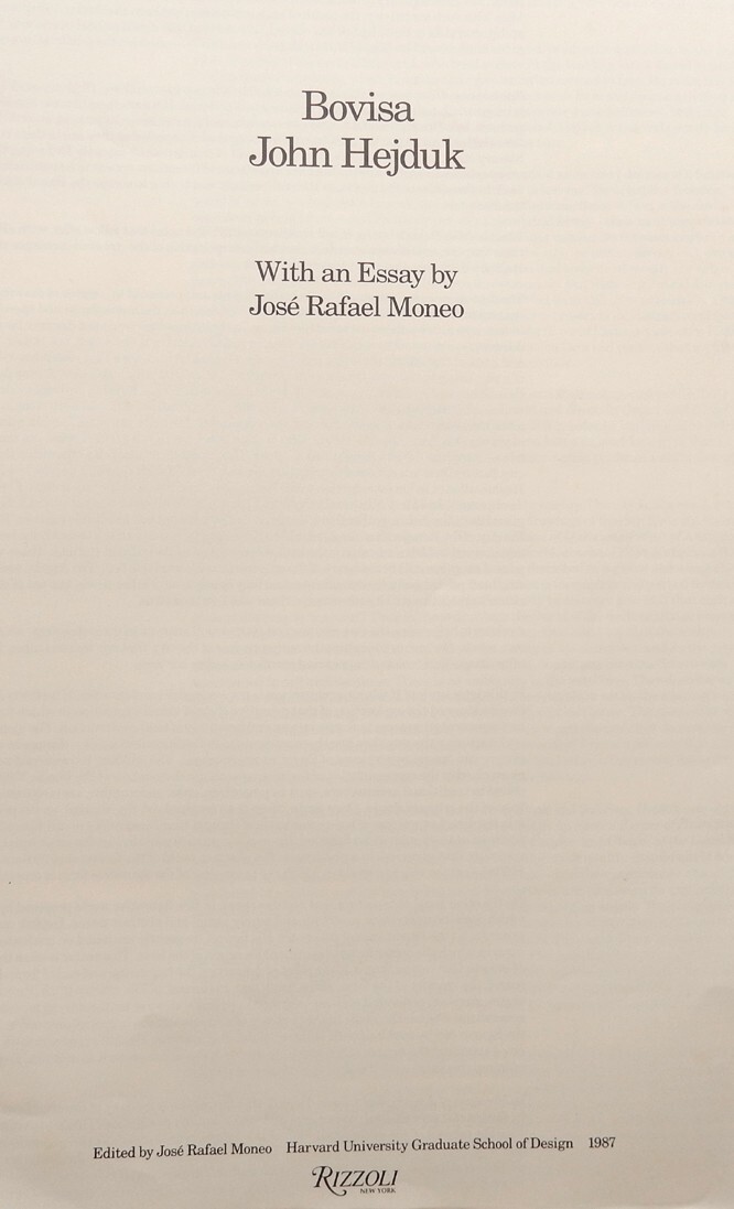 稀少本　John Hejduk ジョン・ヘイダック BOVISA SOUNDINGS a work by John Hejdukジョン・ヘイダック - 古本買取