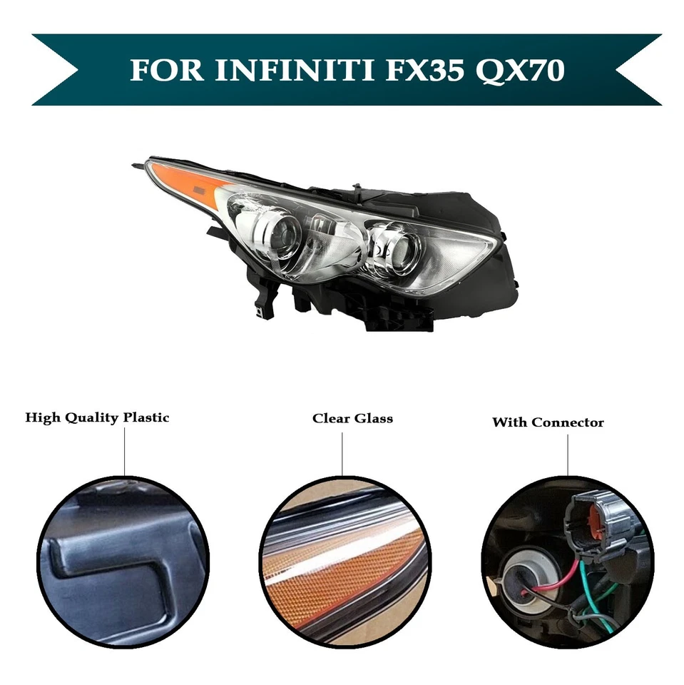 Faro delantero con Afs lado derecho para Infiniti Fx35 Qx70 FX50 FX37 2009-2019 Foto 2 de 4