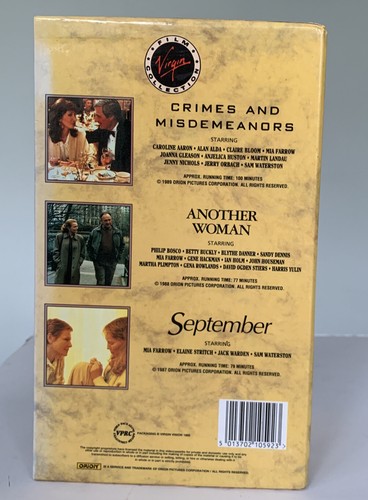 WOODY ALLEN Films X4 VHS: BROADWAY DANNY ROSE, SEPTEMBER, CRIMES Murder Mystery - Picture 4 of 12