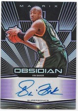 2019-20 Panini Obsidian Vin Baker 65/75 Electric Etch Matrix Purple Auto #MA-VBK