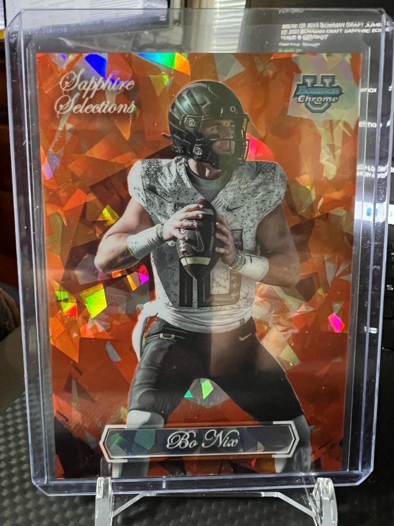 🏈 2023 Bowman Chrome University Sapphire SELECTIONS ORANGE Bo Nix 07/25