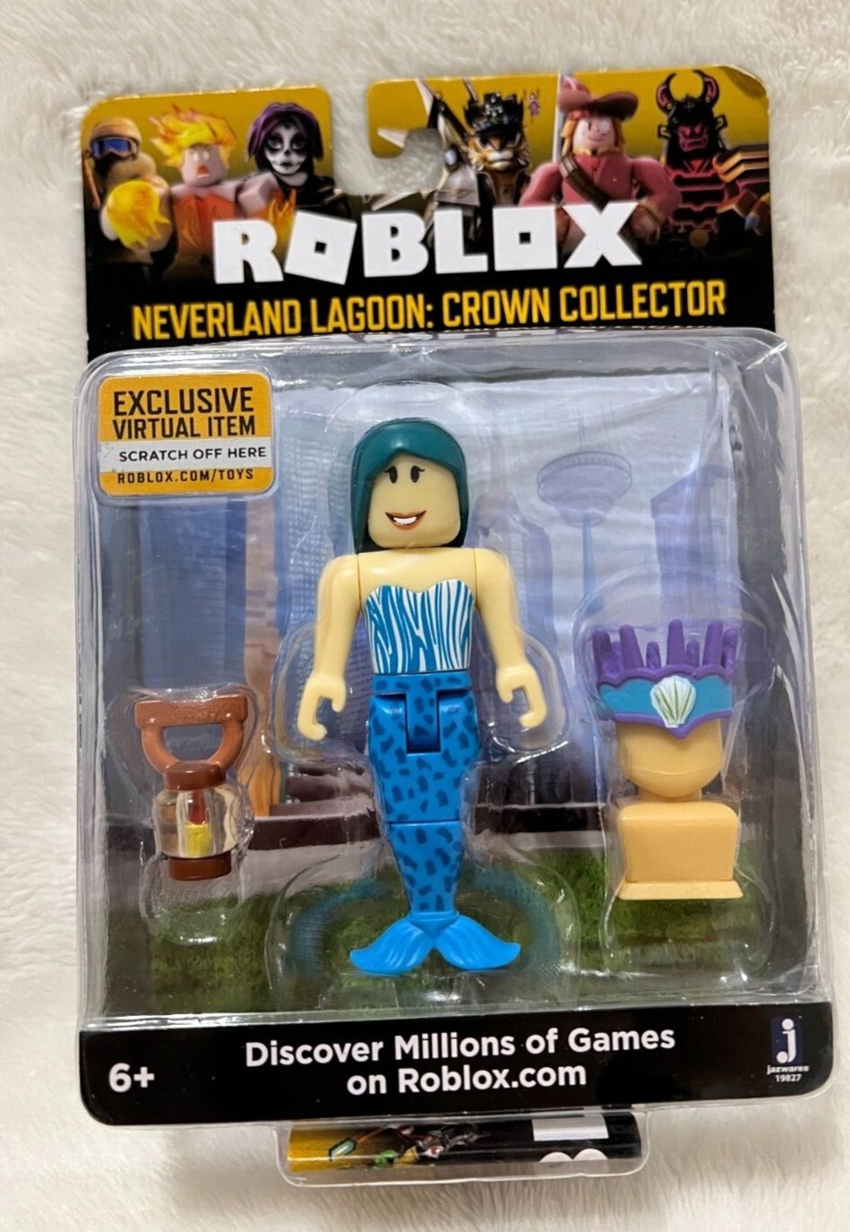 roblox celebrity collection neverland lagoon: crown collector and royale  high school: enchantress two figure pack 