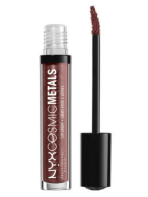 NYX Cosmic Metals Lip Cream CMLC18 Elite Brown Metallic Gloss Stick Nude Brown