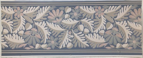 1980s Vintage Border Sample Panorama Beachwood Wallcoverings Melrose TC4024B