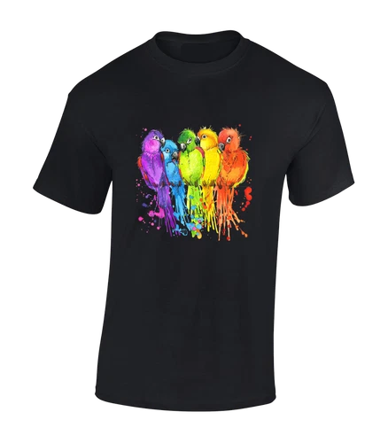 Paintsplash Parrot Cool Animal Lover Fashion Design Unisex T-Shirt - Picture 2 of 9