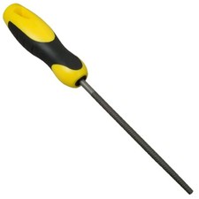 12" Round Metal File 300mm Carbon Steel Second Cut Soft Grip Handle