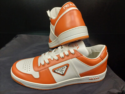 PRADA DOWNTOWN LEATHER SNEAKERS.