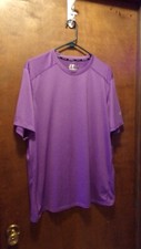 Russell Purple Striped Training Fit Shirt XLarge Mens Excellent