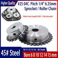 #25 Ruota pignone trasmissione catena 9-30T foro 6-15mm passo 1/4" 6,35mm per catena 04C