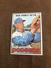 1967 Topps Baseball Ron Fairly Error Card (Blue Dot/Sky) #94 LA Dodgers OF NM/M