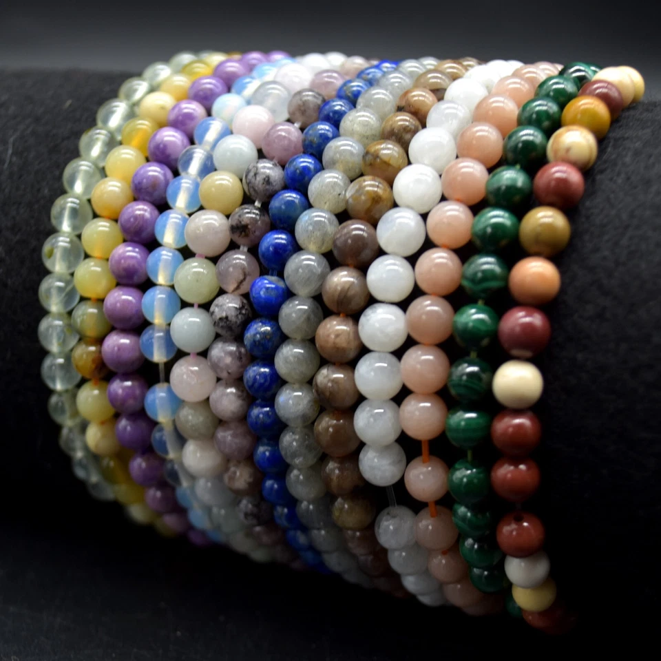 Crystal Round Bead Bracelet, Sample Strand - 6mm - 7.5 inches - Image 2 of 2