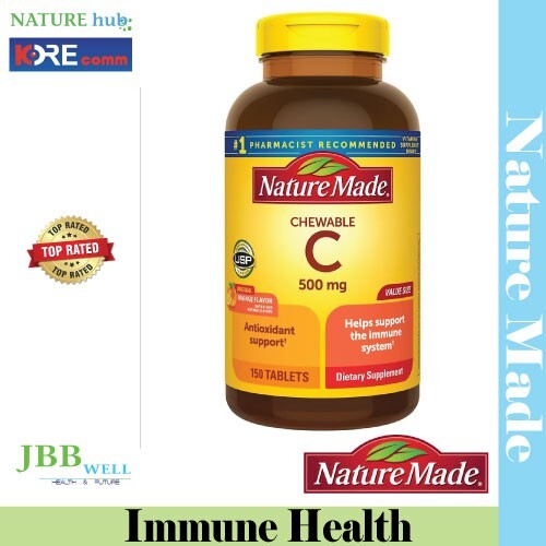 Nature Made Chewable Vitamin C 500 mg 150 Tablets Orange