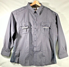 NWOT BLAUER Mens L/S Rayon Blend Supershirt Zip Shirt 8906 Dark Navy 20.5 X 39"