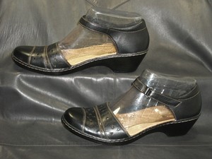 Clarks black leather fisherman style sandal pump Women's shoes size US 8.5W | eBay