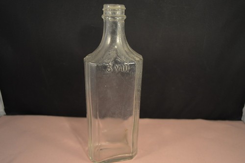 7 1/2" MEDICINE Vintage COLLECTIBLE BOTTLE "3 VIII" glass glassware VG+ - Picture 10 of 10