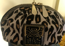 BIBA WOMANS LEOPARD PRINT PONY HAIR LEATHER COSMETIC MAKE UP BAG