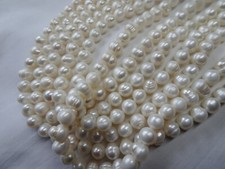 15" Strand 7-7.5mm Long Freshwater Pearls Potato Natural White 498 DNG