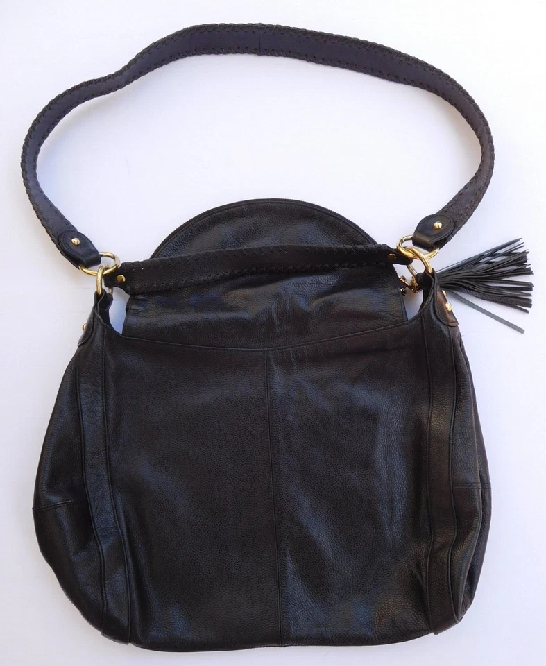 $650 ONNA EHRLICH ~ BLACK "rachel" BAG ~ shoulder zip slouch hobo hand crossbody