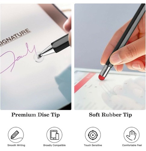 Mixoo Stylus Pen for Touch Screens, Disc & Fibre Tip 2 in 1 High Sensitivity - 第 5/6 張圖片