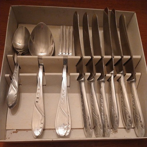 Vintage 24 PC Set GERLACH NIERDZEWNE Poland Stainless Steel Flatware eBay