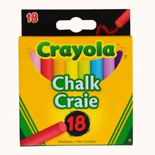 Crayola Colorful Chalk, Assorted Colors, 18 Per Box