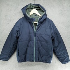 J.Crew Outerwear Hooded Puffer Kids 10-12 Reversible Sherpa Hooded Puffer Navy