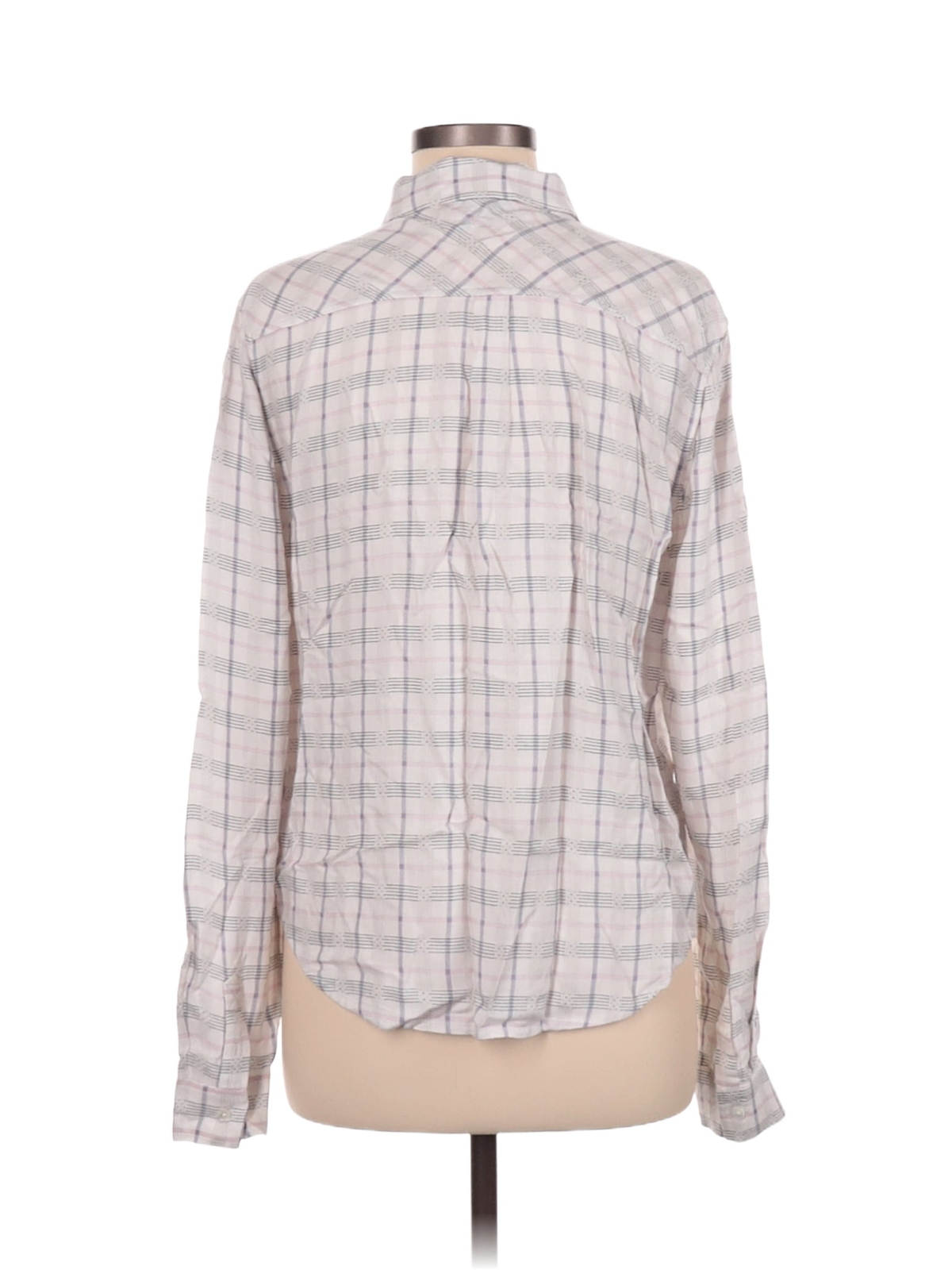 Paige Women Gray Long Sleeve ButtonDown Shirt M eBay